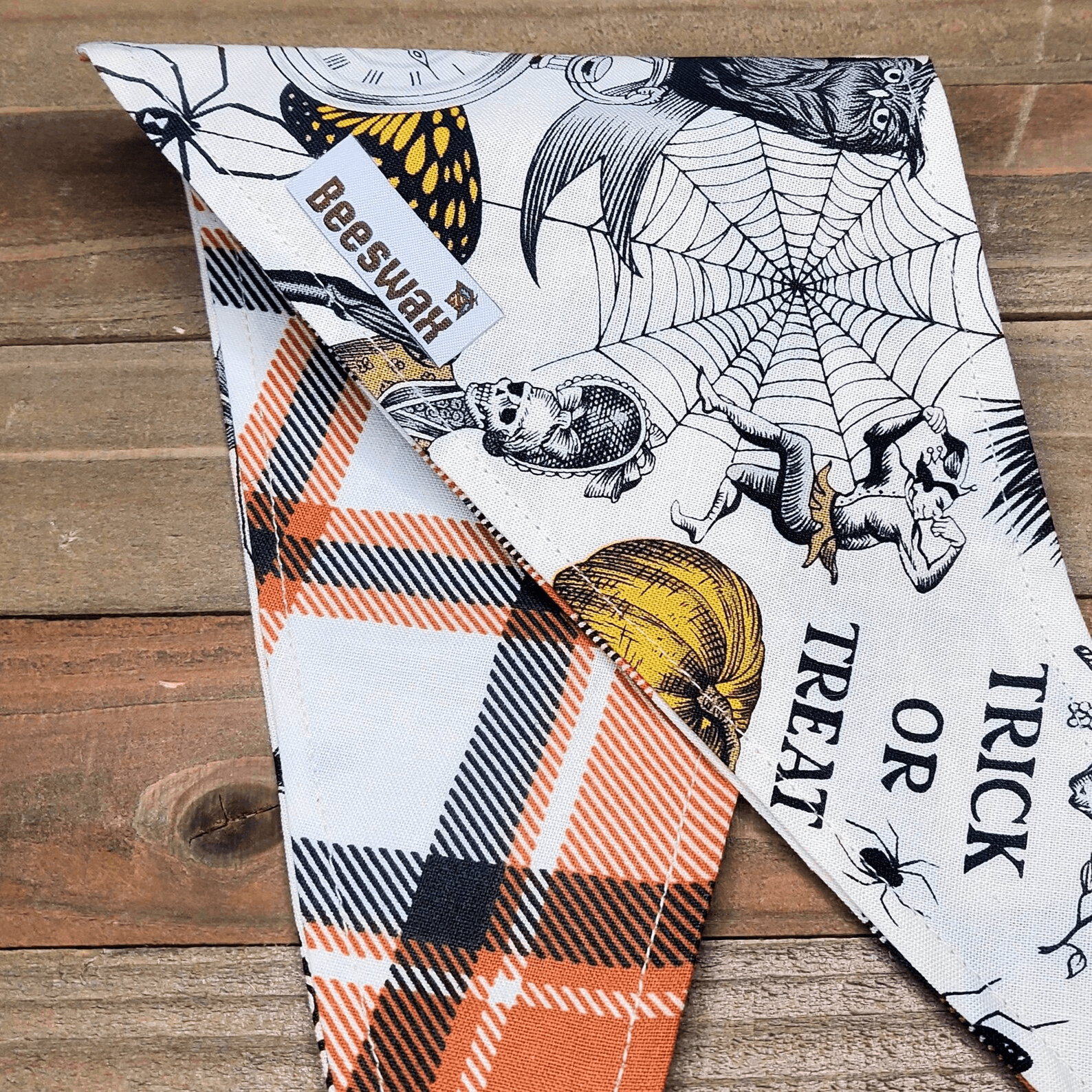 Alexander Henry Butterscotch Plaid Pet Bandana - Beeswax Bandanas