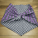 Purple Plaid Black Checkered Pet Bandana - Beeswax Bandanas 