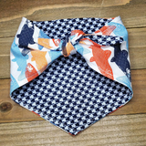 J. Crew Fish Navy Aztec Upcycled Pet Bandana