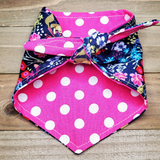 Night Garden Pink Dot Pet Bandana - Beeswax Bandanas 