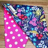 Night Garden Pink Dot Pet Bandana - Beeswax Bandanas 