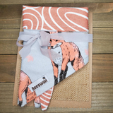 Flannel Fox Peach Rainbows Pet Bandana - Beeswax Bandanas 