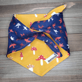 Enchanted Forest Flying Mushrooms Pet Bandana - Beeswax Bandanas 