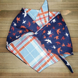 Enchanted Forest Blue Plaid Pet Bandana - Beeswax Bandanas 