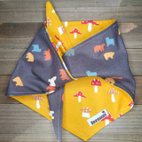 Mushrooms and Bears Pet Bandana - Beeswax Bandanas 