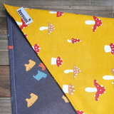 Mushrooms and Bears Pet Bandana - Beeswax Bandanas 