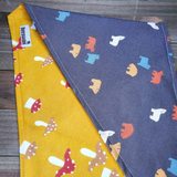 Mushrooms and Bears Pet Bandana - Beeswax Bandanas 