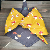 Mushrooms and Bears Pet Bandana - Beeswax Bandanas 