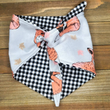 Double Flannel Fox Black Houndstooth Pet Bandana - Beeswax Bandanas 