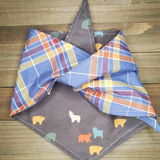 Purple Plaid Hunters Pet Bandana - Beeswax Bandanas 