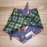 Enchanted Forest Alpine Check Pet Bandana - Beeswax Bandanas 