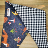 Enchanted Forest Black Check Double Flannel Pet Bandana - Beeswax Bandanas 