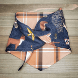 Enchanted Forest Butterscotch Plaid Pet Bandana - Beeswax Bandanas 