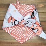 Flannel Fox Peach Rainbows Pet Bandana - Beeswax Bandanas 