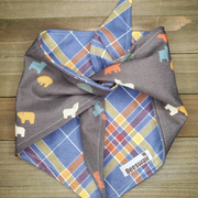 Purple Plaid Hunters Pet Bandana - Beeswax Bandanas 