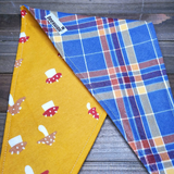 Purple Plaid Mushrooms Pet Bandana - Beeswax Bandanas 