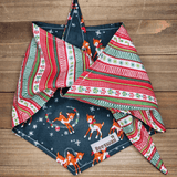 Christmas Reindeer Ribbon Candy Pet Bandana - Beeswax Bandanas 