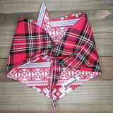 Christmas Flannel Snowflake Flannel Pet Bandana - Beeswax Bandanas 