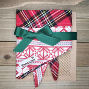 Christmas Flannel Snowflake Flannel Pet Bandana - Beeswax Bandanas 