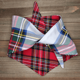 Winter Double Plaid Pet Bandana - Beeswax Bandanas 