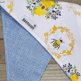 Bee Garden-Blue Chambray Pet Bandana - Beeswax Bandanas 