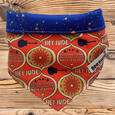 Beatles Hey Jude Pet Bandana - Beeswax Bandanas 