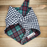 Winter Tartan Check Pet Bandana - Beeswax Bandanas 