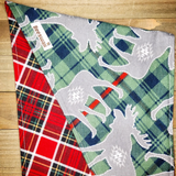 Flannel Moose Red Plaid Pet Bandana - Beeswax Bandanas 