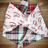 Christmas Plaid Rocking Horse Pet Bandana - Beeswax Bandanas 