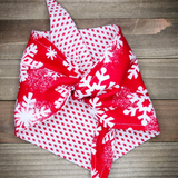 Red Snowflake Pet Bandana - Beeswax Bandanas 