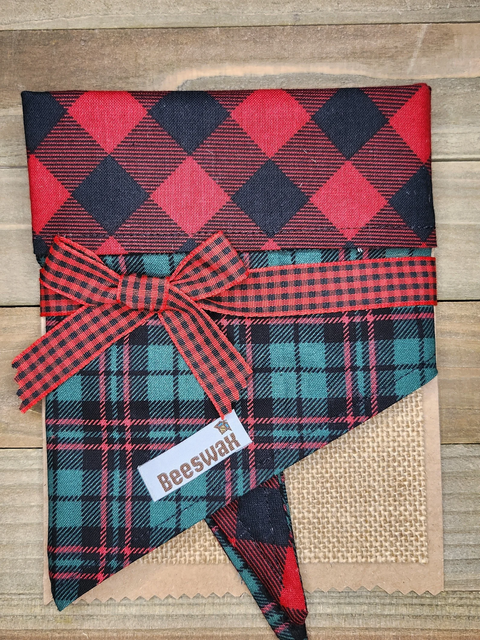 Winter Buffalo Plaid Pet Bandana - Beeswax Bandanas 