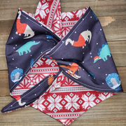 Dinosaur Christmas Red Sweater Pet Bandana - Beeswax Bandanas 