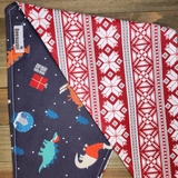 Dinosaur Christmas Red Sweater Pet Bandana - Beeswax Bandanas 