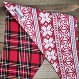 Christmas Flannel Snowflake Flannel Pet Bandana - Beeswax Bandanas 