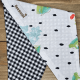 Dotted Roses-Black and White Checkered Pet Bandana - Beeswax Bandanas 