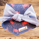 Crabby Chambray Pet Bandana - Beeswax Bandanas 