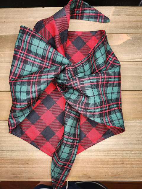 Winter Buffalo Plaid Pet Bandana - Beeswax Bandanas 