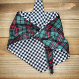 Winter Tartan Check Pet Bandana - Beeswax Bandanas 