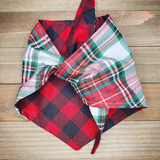 Winter Buffalo Check Pet Bandana - Beeswax Bandanas 