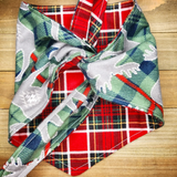 Flannel Moose Red Plaid Pet Bandana - Beeswax Bandanas 