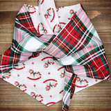 Christmas Plaid Rocking Horse Pet Bandana - Beeswax Bandanas 