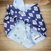 Blue Wildflower Blue Aztec Pet Bandana - Beeswax Bandanas 