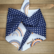 Blue Rainbow Navy Dot Pet Bandana - Beeswax Bandanas 