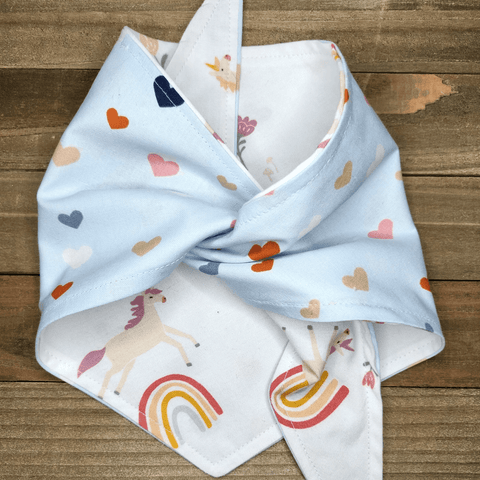 Blue Sweetheart Unicorn Pet Bandana - Beeswax Bandanas 