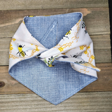 Chambray Bees Pet Bandana - Beeswax Bandanas 