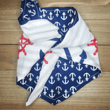 Anchors and Boat Wheels Pet Bandana - Beeswax Bandanas 