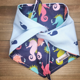 Seahorses and Blue Whales Pet Bandana - Beeswax Bandanas 