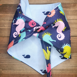 Seahorses and Blue Whales Pet Bandana - Beeswax Bandanas 