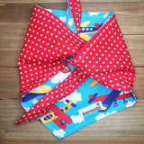 Airplanes and Polka Dots Pet Bandana - Beeswax Bandanas 