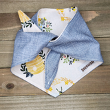 Chambray Bees Pet Bandana - Beeswax Bandanas 